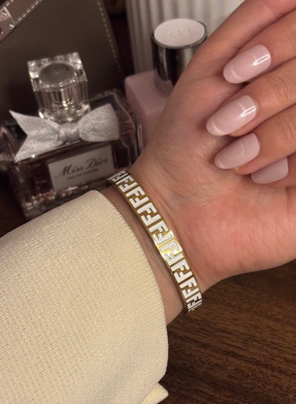 BRACELET JONC FANNY BLANC