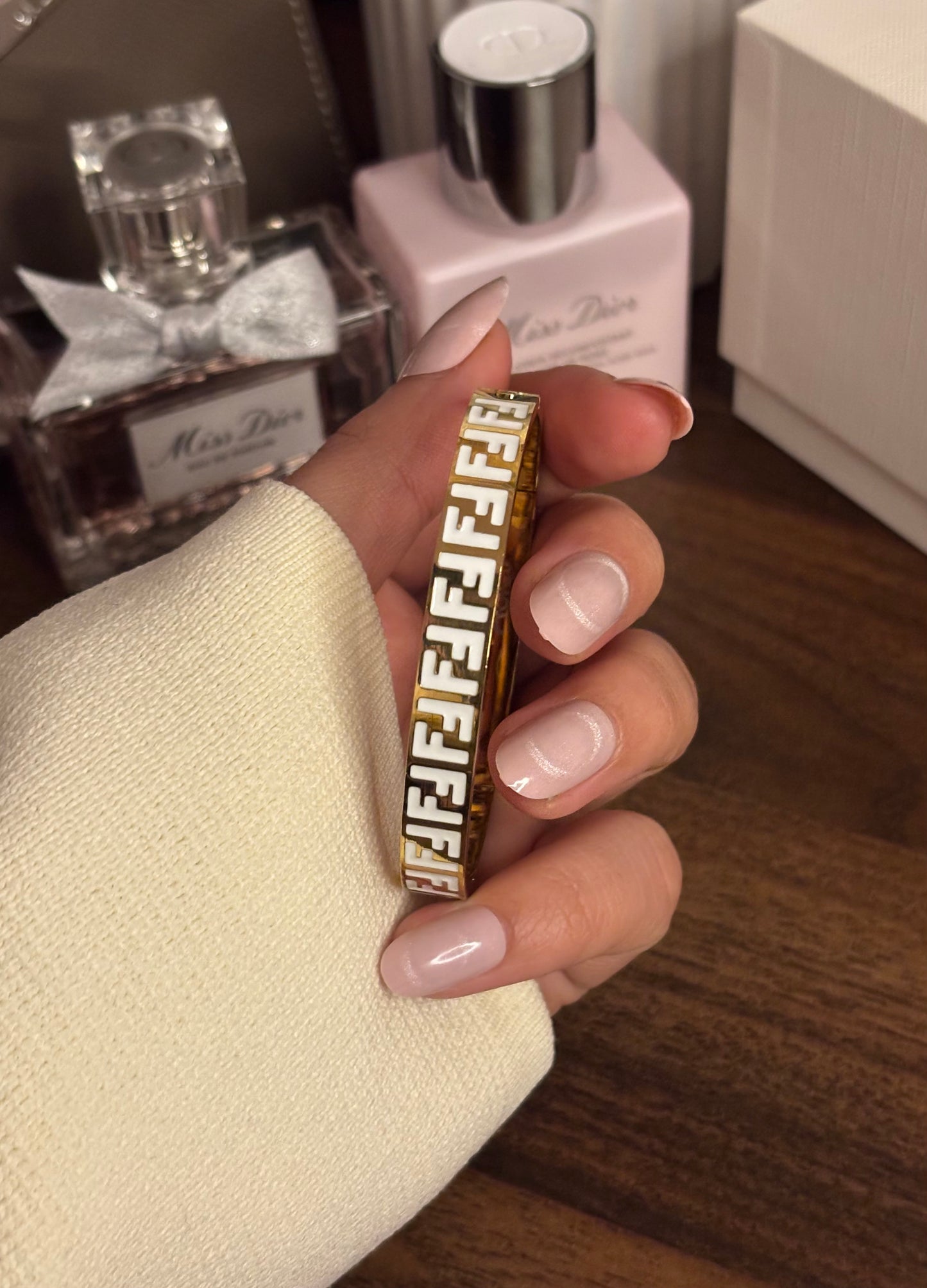 BRACELET JONC FANNY BLANC